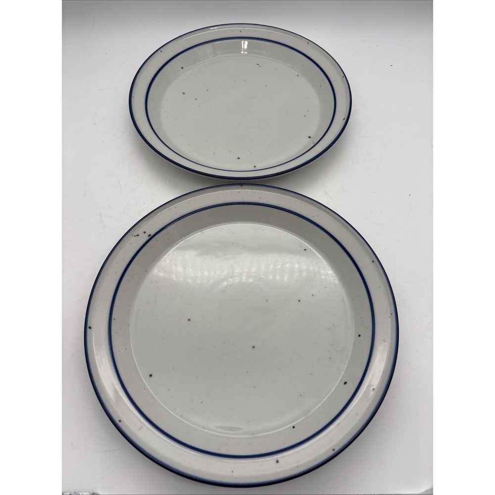 Dansk Blue Mist 10 1/8" Dinner Plates Set of 2 Denmark Stoneware Niels Refsgaard